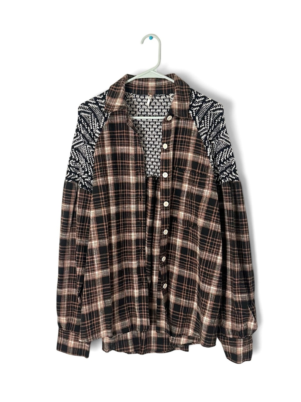 Free People Fireside Nights Buttondown Shirt M